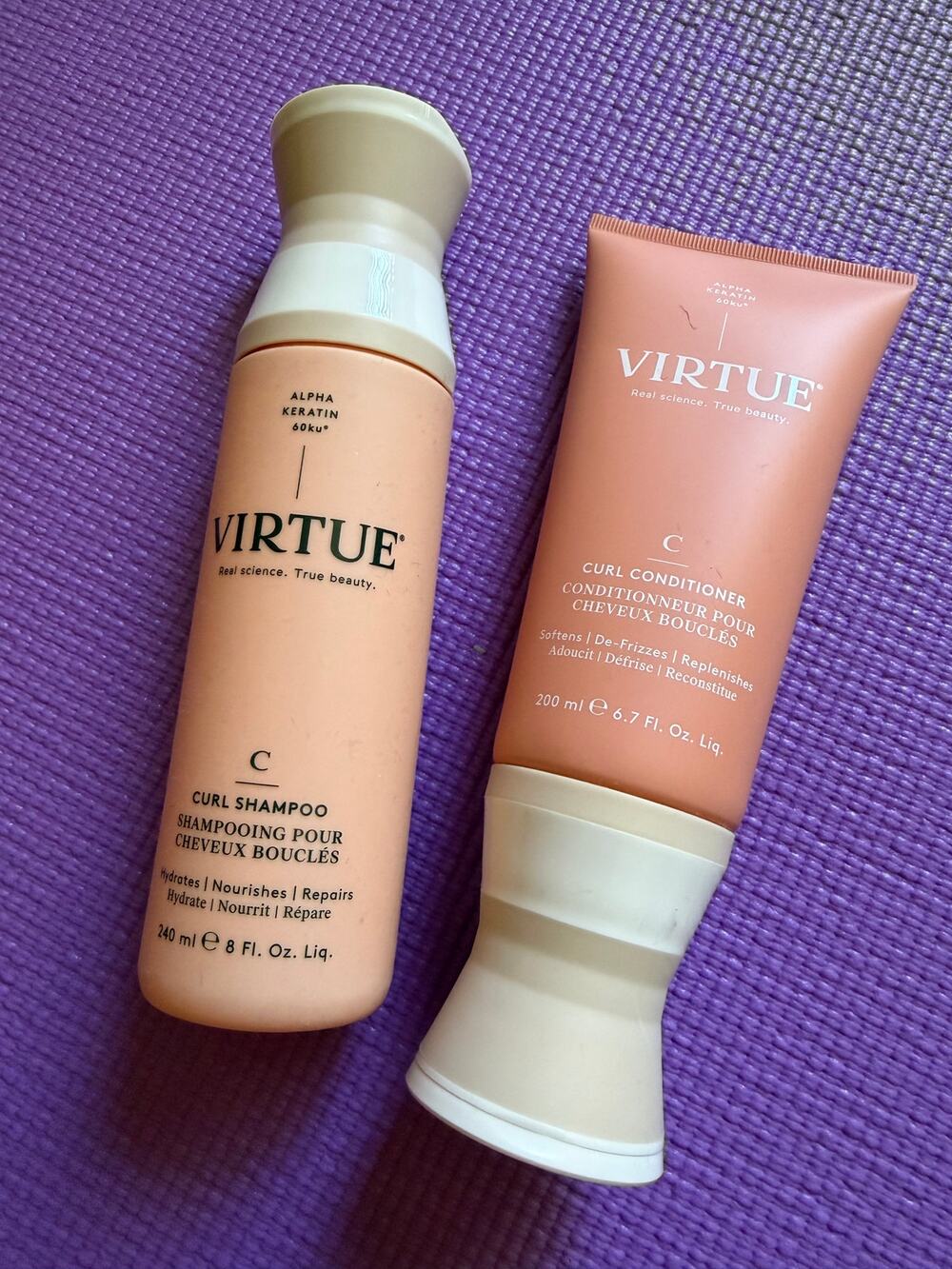 New Virtue Labs Curl Shampoo & Conditioner Full Size Hair Care Bundle